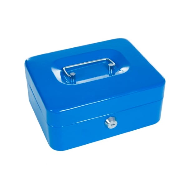 Fleming Supply Locking Cash Box, Portable With Coin Tray, Safe For Money And Valuables